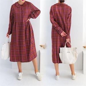 [강물처럼]위쉬몰 WB 타탄플랫퍼프롱원피스(B205H010) 빅사이즈