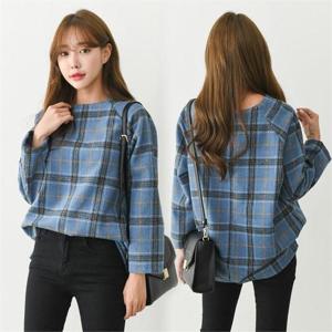 [강물처럼]위쉬몰 TM 소프트울체크블라우스(B201H010) 빅사이즈