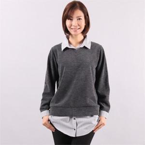 [강물처럼]빅사이즈사랑해요 3309L010 센스 줄지 카라 티 OL (61