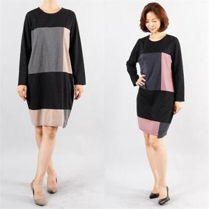 [강물처럼]위쉬몰 WW 톤다운배색원피스(0198H010) 빅사이즈 (618