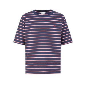 헤지스 여성 26SS 루즈핏 코튼린넨 스트라이프 반팔 티셔츠 네이비 HSTS6B423N2