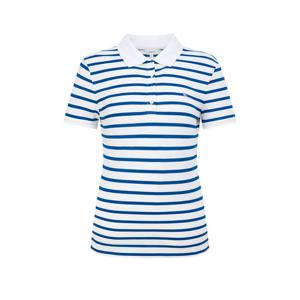 헤지스 여성 26SS 아이코닉 슬림핏 반팔 피케 티셔츠 블루 스트라이프 HSTS6BC31B2