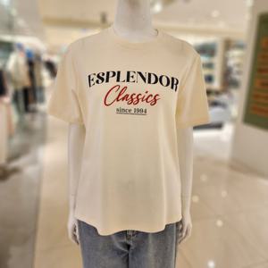 플라스틱아일랜드  (PS2CH361) 레터링 프린트 자수 티셔츠