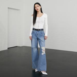 [에고이스트][HT]디스트로이드 와이드핏 데님PT(ER2DP362)