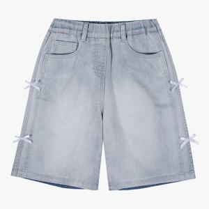 [로엠걸즈(아동)]리본포인트 5부 데님 팬츠청반바지 RGTJ2644C