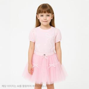 [로엠걸즈(아동)]리본포인트티셔츠 RGRA2553Q