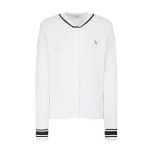 헤지스골프  화이트 여성 라운드넥 꽈베기 가디건(HWSW6A215OW)