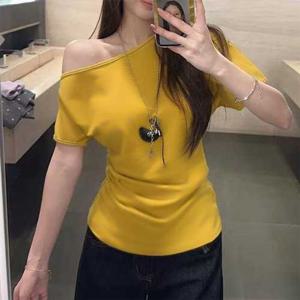 원숄더 오프숄더 슬림핏 반팔티 RNR-0092