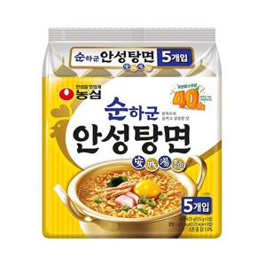 봉지라면 농심 순하군 안성탕면 125g 20개