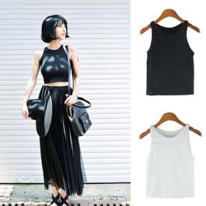 몸에 딱맞는 슬림핏 여름 봄가을 이너 크롭 민소매티