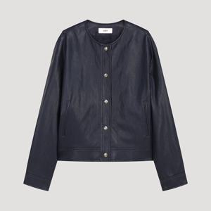 [리스트]라운드넥 레더 점퍼 자켓 TWWJKP52110