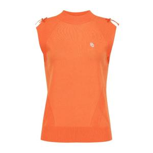 파리게이츠골프조끼 NQC 521E2SV501_OR 여성 숄더 트임 리본 니트 베스트