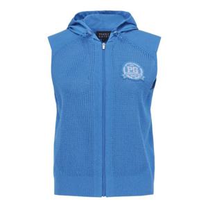 파리게이츠골프조끼 NQC 521E2SV502_BL 여성 메쉬 블록 후드 스트링 니트 베스트