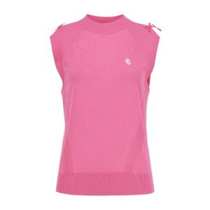 M 파리게이츠골프조끼 NQC 521E2SV501_PK 여성 숄더 트임 리본 니트 베스트