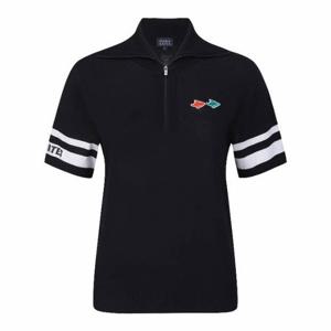 M 파리게이츠골프반팔티 NQC 521D2SR603_BK 여성 컬러 바니 뱃지 하프 집업 반팔 스웨터