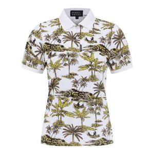M 파리게이츠골프반팔티 NQC 521E2TO501_BR 여성 야자수 프린팅 칼라 반팔 티셔츠