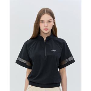 헤지스 골프 여성 26SS 네이비 로고프린트 반집업점퍼 HWJU6B351N3