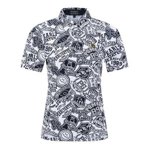 M 파리게이츠골프반팔티 NQC 521E2TO405_NA 여성 스마일 로고 프린팅 칼라 반팔 티셔츠