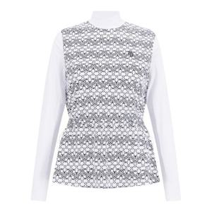 파리게이츠골프긴팔티 NQC 521E2TR505_WH 여성 냉감 슬리브 바니 패턴 플레어 티셔츠