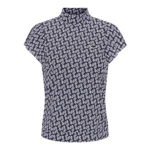 M 파리게이츠골프민소매 NQC 521E2TI408_NA 여성 모노그램 패턴 모크넥 패널 티셔츠