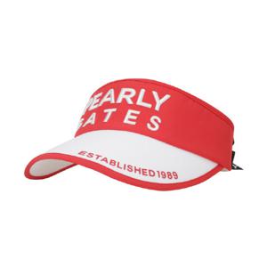 파리게이츠골프썬캡 NQC 521C1CP651_RE 여성 탈착 리본 엠보 로고 배색 선바이저