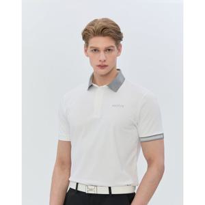 헤지스 골프 26SS 화이트 남성 피케 반팔 카라 티셔츠 HUTS6B301OW