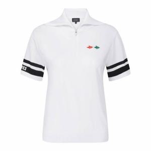 파리게이츠골프반팔티 NQC 521D2SR603_WH 여성 컬러 바니 뱃지 하프 집업 반팔 스웨터