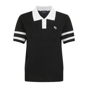 파리게이츠골프반팔티 NQC 522F2SW951_BK 여성 스트라이프 커프스 카라 반팔 니트