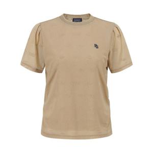 파리게이츠골프반팔티 NQC 521E2TR410_BG 여성 스마일 로고 시스루 셔링 반팔 티셔츠