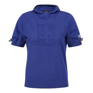 파리게이츠골프반팔티 NQC 521E2SR407_BL 여성 리본 커프스 후드 반팔 니트