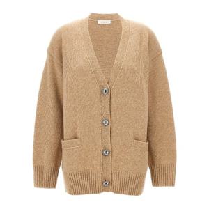 파코라반 로고 버튼 울 캐시미어 가디건 24AMPU288ML0287 V929