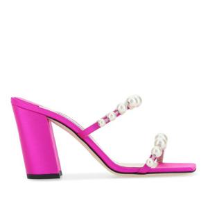 지미추 85 새틴 샌들 AMARA85IWP FUCHSIAWHITE
