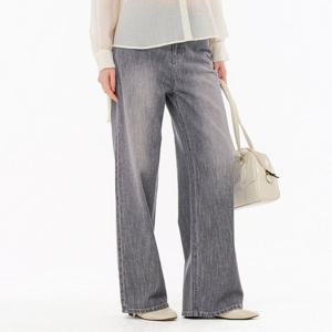 [체이스컬트]여성 그레이 린넨라이크 와이드 데님 팬츠 FBRG2377