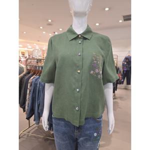 [비꼴리끄] 린넨 자수 셔츠 블라우스 B262WB1010