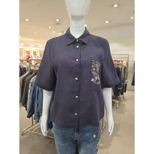 [비꼴리끄] 린넨 자수 셔츠 블라우스 B262WB1010390