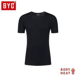 겨울내복 BYC 남성 보디히트 U넥 반팔T DOLU2234-검정
