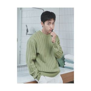 에잇세컨즈 8SECONDS 와이드 골지 라운드 니트 라이트그린 215351BY4K 404684