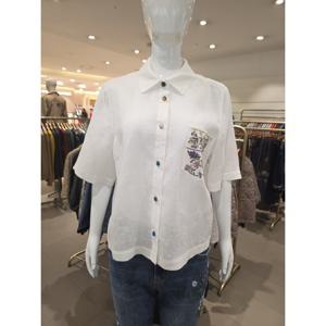 [비꼴리끄] 린넨 자수 셔츠 블라우스 B262WB1010100