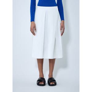 질샌더 코튼 실크 플리츠 미디 스커트 J02MA0357 J45266 101