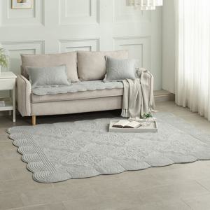 [애끌리아] 통워싱 자수 퀼팅 카페트 1장(특대형)