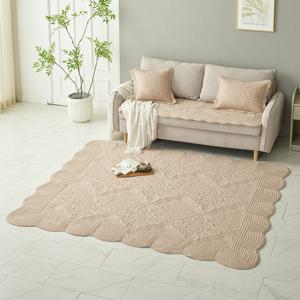 [애끌리아] 통워싱 자수 퀼팅 카페트 1장(대형)