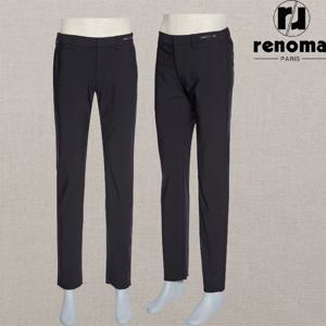 [레노마캐주얼]SS 봄여름 블랙 솔리드 쿨 소재 사방스판 팬츠 슬랙스 RQPJBP51AJD