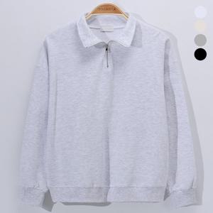 [후앙스] 남녀공용 카라 반지퍼 루즈핏 데일리 스웨트 셔츠 EYRT0594