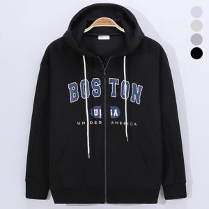 [후앙스] 남녀공용 보스턴 프린팅 루즈핏 데일리 후드 집업 EYHD2118