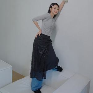 [TAG 219000원][케네스레이디]스팽글 랩 스커트(서수민 착용) EMWSKQE010