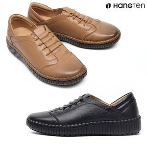 행텐 HT-1079 여성 천연가죽 로퍼 스티치 밴딩 단화 발편한 엄마신발 효도화 통굽 슬립온