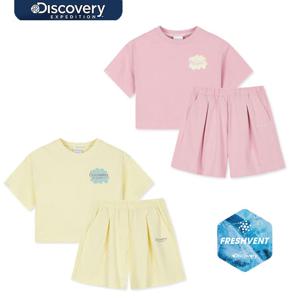 디스커버리키즈 DKAZ17063 여아 프레시벤트 그래픽 반팔티+팬츠 2SET