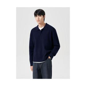 에잇세컨즈 8SECONDS 버드아이 이중직 카라 니트 네이비 424951LY2R 405691