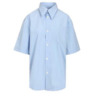 26SS AMI 쇼트 SLEEVE 와이드 셔츠 WITH CAMP COLLAR 앤 PATCH POCKET 코튼 POPLIN USH809CO0063484 TP574023830