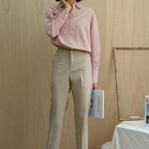 팬츠 여름여자스판슬렉스 슬림일자바지 F006827_뒷밴딩